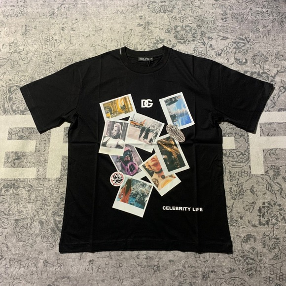Dolce & Gabbana Other - Dolce & Gabbana Celebrity Life Graphic T-Shirt Size 46 Black Polaroid DG Logo